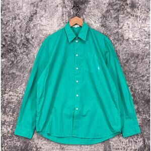 Sporty & Rich Oversized Shirt Medium Womens SRC Cotton Poplin Caribbean Green